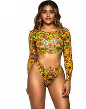 Load image into Gallery viewer, African Print Swimwear Thong Bikini Set
