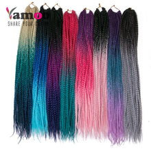 Load image into Gallery viewer, European and American wigs, horses, Africa, three strands, Box Braid, gradient, Crochet Hair
