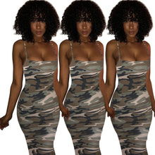 Load image into Gallery viewer, HAOYUAN Camouflage Plus Size Sexy Club Dress Summer Off Shoulder Mini Party Beach Dress Backless Bodycon Dresses For Women
