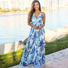 Load image into Gallery viewer, Women's Sling Floral Long Dresses arrival Summer Boho V-Neck Sleeveless  Party Beach Floarl Print  Maxi Dress Casual Sundress

