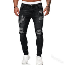 Load image into Gallery viewer, Adisputent Men's Sweatpants Sexy Hole Jeans Pants Casual Summer Autumn Male Ripped Skinny Trousers Slim Biker Outwears Pants
