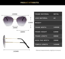 Load image into Gallery viewer, Rimless Sunglasses Women Famous Luxury Brand Design Sexy Diamond Square Sun Glasses For Female
