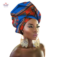 Load image into Gallery viewer, BRW Multi-color African Print Ankara Head wrap Tie Scarf High Quality Hair Accessories Gele Ipele African Bazin Rich Headwear
