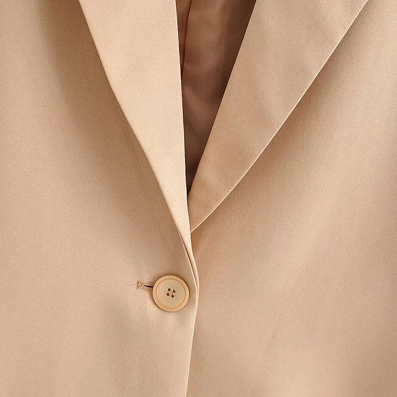 Women  Solid Colorloose Side Slit Temperament Loose One-Button Suit Collar Sleeveless Long Vest Streetwear Chic Tops