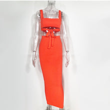 Load image into Gallery viewer, 2 Layer body con/ bandage Dress 2 Piece Set Women
