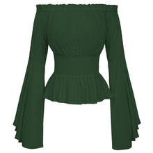 Load image into Gallery viewer, Women Girls Gothic Renaissance Victorian Chemise Shirt Medieval Retro Peasant Wench off shoulder Blouse Resist top Costume
