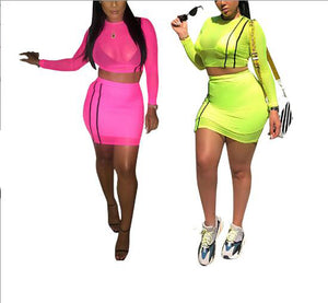 women 2 piece sets club wear sexy bodycon dress