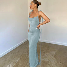 Load image into Gallery viewer, INS Summer New Women's Fashion Suspender Sexy Backless Slim Bag Hip Temperament Dress
