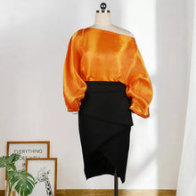 Load image into Gallery viewer, Women Blouse Off Shoulder Tops Shirt Transparent Long Lantern Sleeve Sexy See Through Spring Summer New Fashion Lady Bluas
