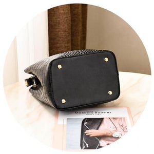 Women Pattern Handbag High Capacity Casual Crocodile Shoulder Messenger Bags Ladies PU Purse