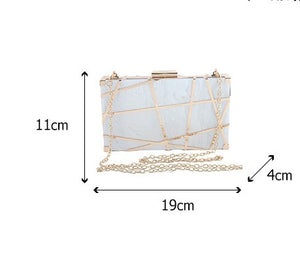 New Acrylic Hollow Metal Small Square Bag Banquet Dress Bag Ladies Clutch Wedding Bag