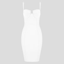 Load image into Gallery viewer, Ladies Sexy Blue Yellow Black Rayon Women Summer Bandage Dress Celebrity Designer Fashion Party Dress
