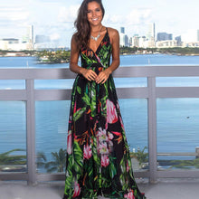 Load image into Gallery viewer, Women's Sling Floral Long Dresses arrival Summer Boho V-Neck Sleeveless  Party Beach Floarl Print  Maxi Dress Casual Sundress
