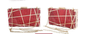 New Acrylic Hollow Metal Small Square Bag Banquet Dress Bag Ladies Clutch Wedding Bag