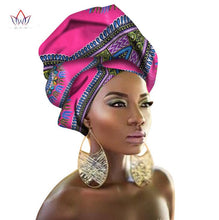 Load image into Gallery viewer, BRW Multi-color African Print Ankara Head wrap Tie Scarf High Quality Hair Accessories Gele Ipele African Bazin Rich Headwear
