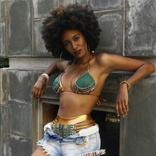 Load image into Gallery viewer, African Print Two-Pieces Bath Suits Bikini Set Sexy Geometric Swimwear Swimsuit
