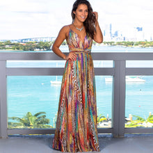 Load image into Gallery viewer, Women's Sling Floral Long Dresses arrival Summer Boho V-Neck Sleeveless  Party Beach Floarl Print  Maxi Dress Casual Sundress
