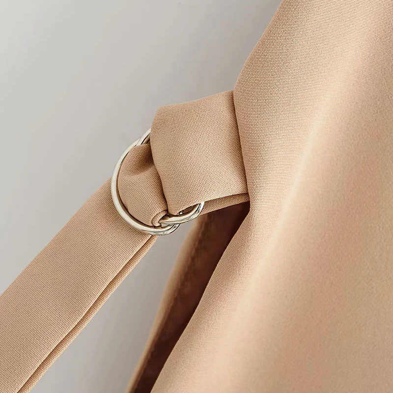 Women  Solid Colorloose Side Slit Temperament Loose One-Button Suit Collar Sleeveless Long Vest Streetwear Chic Tops