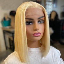 Load image into Gallery viewer, Chemical Fiber Front Lace Wig Head Cover 613# Natural Hairline Golden Wig Suitable For Women
