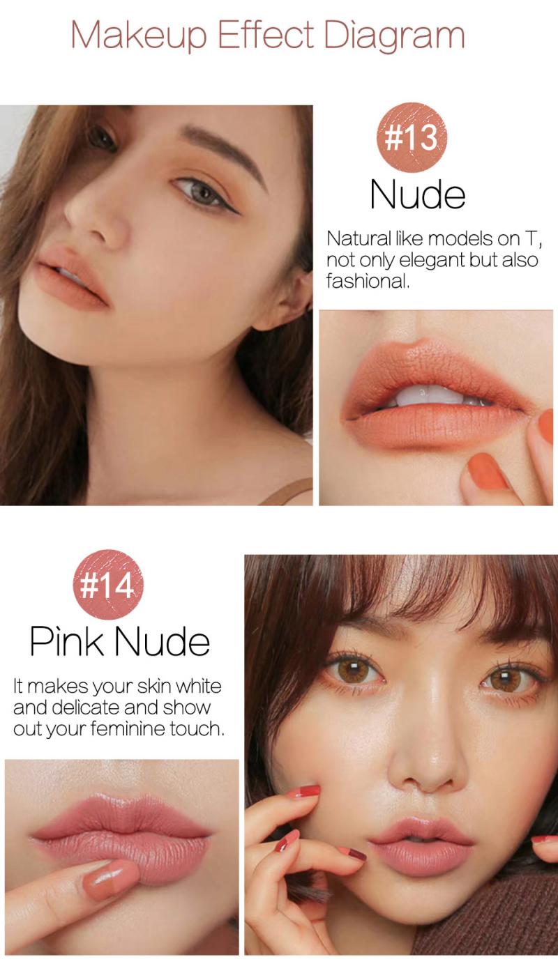 6Pcs/set Pumpkin Color Matte Lipstick Set Long-lasting Waterproof Nude Batom Lipstick Kit With Mirror Lips Makeup Lipstcks TSLM2