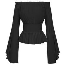 Load image into Gallery viewer, Women Girls Gothic Renaissance Victorian Chemise Shirt Medieval Retro Peasant Wench off shoulder Blouse Resist top Costume
