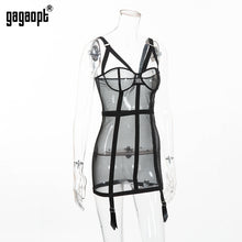 Load image into Gallery viewer, Sexy Dresses Perspective Black Bodycon Dresses Fashion Ladies Mini Dresses Club Nightwear Vestidos Robes
