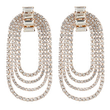Load image into Gallery viewer, Super Flash Claw Chain Series Alloy Diamond Rhinestone Glass Diamond Oval Earrings Women's Fashion Dinner Earrings
