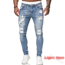 Load image into Gallery viewer, Adisputent Men's Sweatpants Sexy Hole Jeans Pants Casual Summer Autumn Male Ripped Skinny Trousers Slim Biker Outwears Pants
