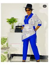 Load image into Gallery viewer, Dashiki African New Fashion Suit (Dress and Trousers)  Zip Collar For Lady(ZMTZ#)
