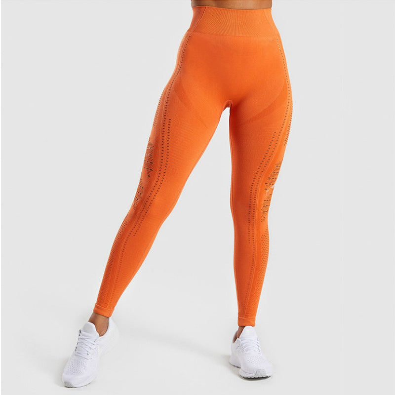 Yoga Pants High Waist Hips Running Fitness Sweat Absorbent Seamless Sports Pants Nine Point Leggings Fitness Pants