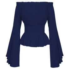 Load image into Gallery viewer, Women Girls Gothic Renaissance Victorian Chemise Shirt Medieval Retro Peasant Wench off shoulder Blouse Resist top Costume

