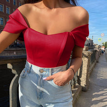 Load image into Gallery viewer, New Fish Bone Corset Tube Top Vest European And Beautiful Women's Satin One-Shoulder Top Summer
