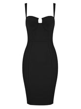 Load image into Gallery viewer, Ladies Sexy Blue Yellow Black Rayon Women Summer Bandage Dress Celebrity Designer Fashion Party Dress

