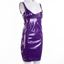 Load image into Gallery viewer, hirigin Women Latex Faux Leather Bodycon Mini Dress Summer Sleeveless Strap  Sexy Club Vestido
