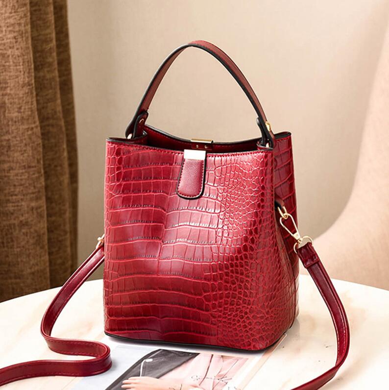 Women Pattern Handbag High Capacity Casual Crocodile Shoulder Messenger Bags Ladies PU Purse