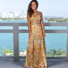 Load image into Gallery viewer, Women's Sling Floral Long Dresses arrival Summer Boho V-Neck Sleeveless  Party Beach Floarl Print  Maxi Dress Casual Sundress
