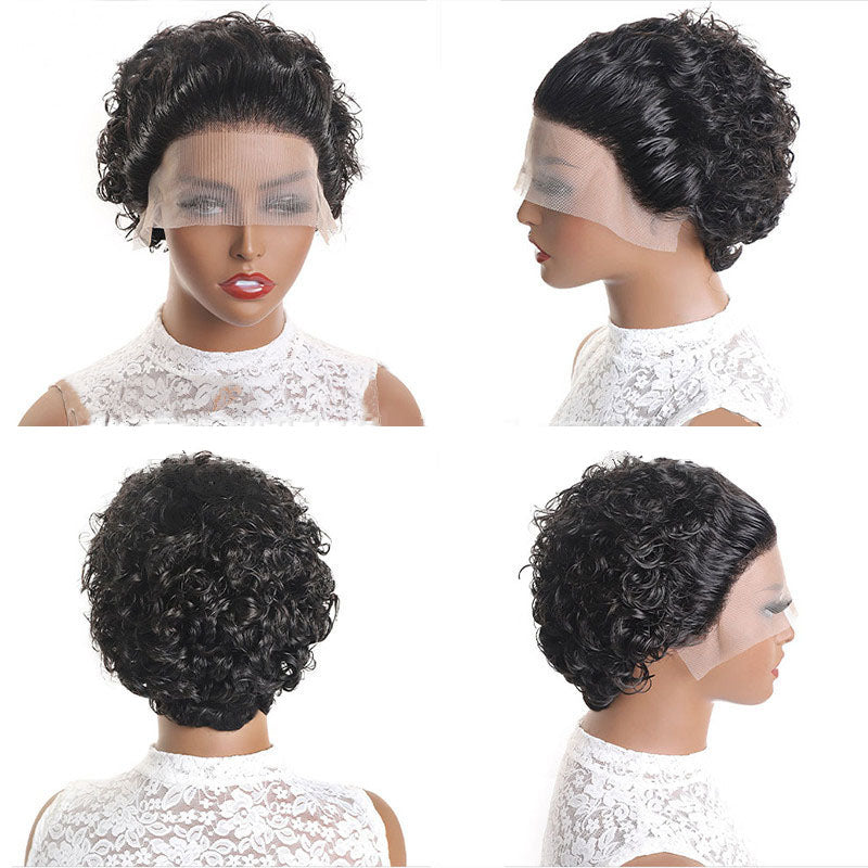 New: lace front wig short pixie human hair real hair