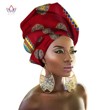 Load image into Gallery viewer, BRW Multi-color African Print Ankara Head wrap Tie Scarf High Quality Hair Accessories Gele Ipele African Bazin Rich Headwear
