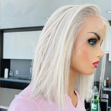 Load image into Gallery viewer, Women's Chemical Fiber Front Lace Wig Straight Hair Short Hair Headset Natural Hairline Wig
