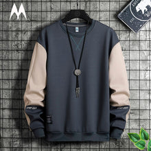 Load image into Gallery viewer, Fashion Patchwork Men Sweatshirt  Autumn New Street Trend Hoodie Mens Casual Loose Pullover Korean Long Sleeved Top M-5XL
