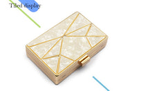 Load image into Gallery viewer, New Pearly Shell Pieces Hardware Frame Stitching Dinner Bag One Shoulder Messenger Bag
