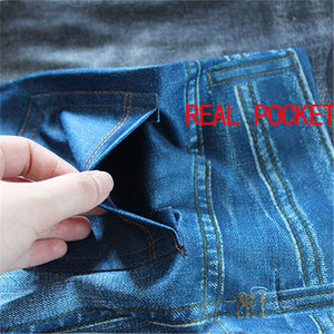 Perfect Fit Jeans Leggings Explosion models imitation denim women's leggings 9 points pants pull hair print imitation denim