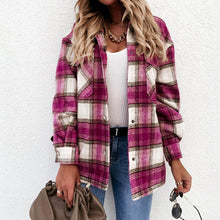 Load image into Gallery viewer, Autumn Long Plaid Jacket Women Coat Overshirt Winter Checkered Jacket Female Long Sleeve Shirt Jacket For Women
