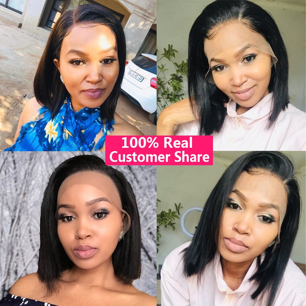 Lace Wig Short Bob Wig Pre Plucked Bone Straight Human Hair Wigs For Women Double Drawn Virgin Human Hair Wig 5x5 Lace Wigs