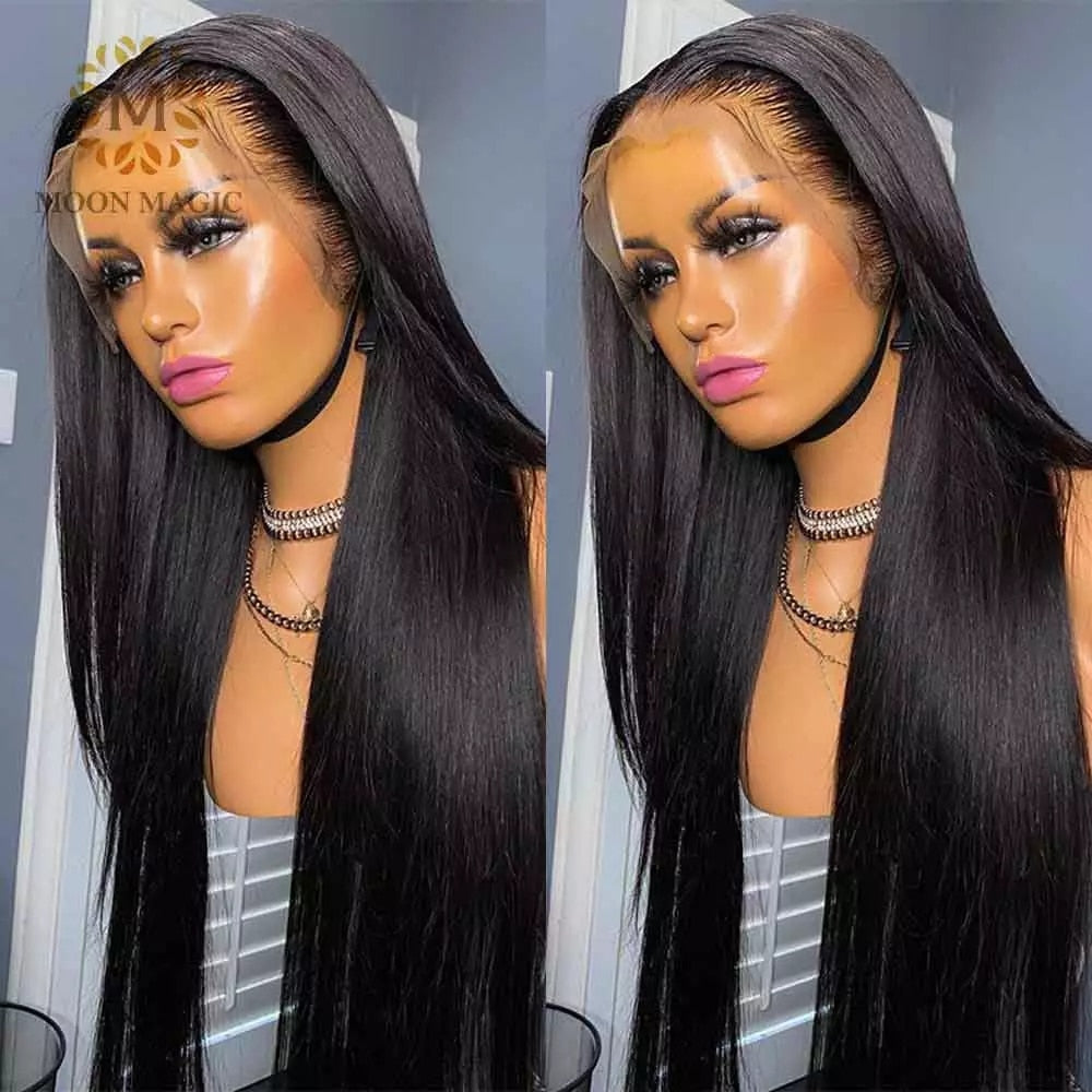 Full Lace Human Hair Wigs Straight Lace Front Wig Glueless Full Lace Wig Human Hair Pre Plucked Human Hair Wigs 26inches 150%