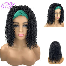 Load image into Gallery viewer, QY Hair Big Afro Kinky Curly Headband Wigs For Women Synthetic Hair Wigs Turban Wrap Hair Style
