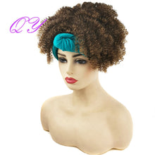 Load image into Gallery viewer, QY Hair Big Afro Kinky Curly Headband Wigs For Women Synthetic Hair Wigs Turban Wrap Hair Style
