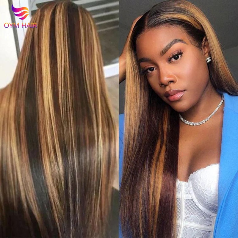 30 Inch Straight Lace Front Wig Highlight Wig Human Hair Ombre Lace Front Human Hair Wigs13x4 Colored Straight Human Hair Wigs