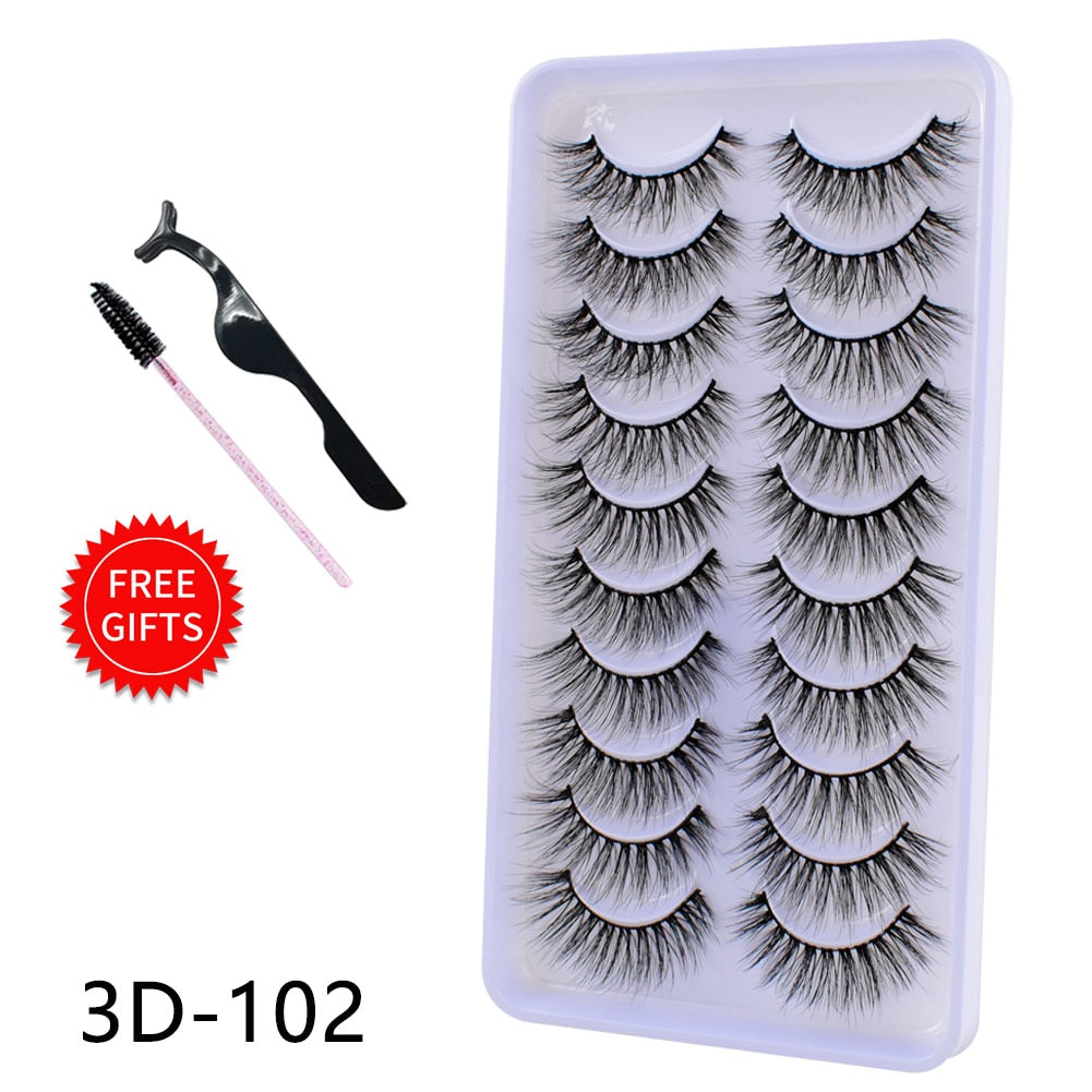 5/10Pairs 3D Mink Lashes Natural Eyelashes Dramatic False Eyelashes Faux Cils Makeup Wholesale Fake Eyelash Extension maquiagem