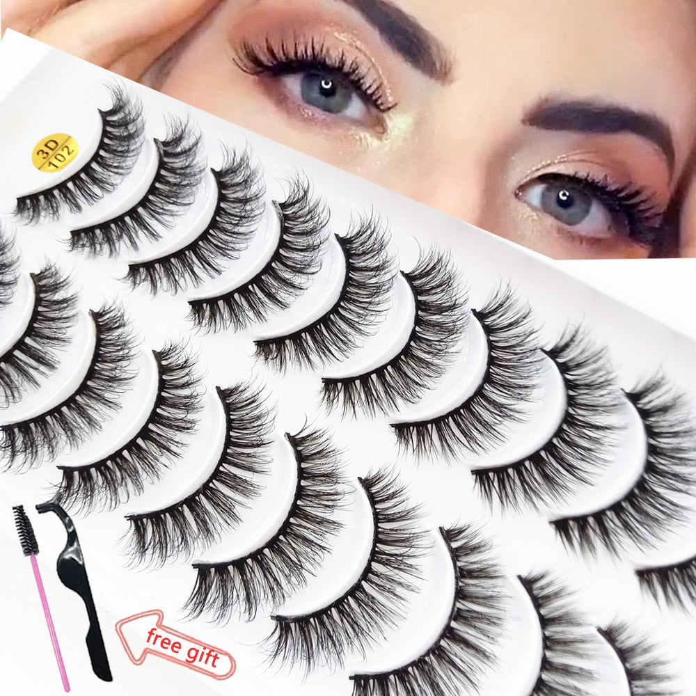 5/10Pairs 3D Mink Lashes Natural Eyelashes Dramatic False Eyelashes Faux Cils Makeup Wholesale Fake Eyelash Extension maquiagem